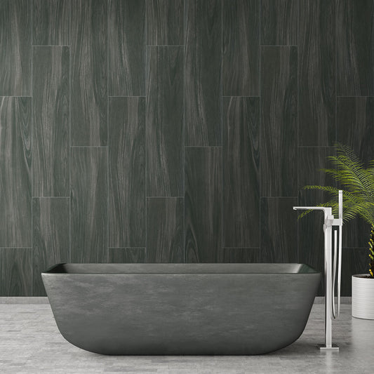10x40 Braxton Midnight Wood-Look Matte Smooth Porcelain Tile