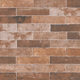 2x10 Brickstone Natural-Look Matte Rough Faux Brick Tile