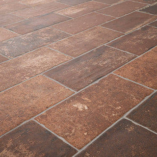 Rust Red - 5x10 Brickstone Natural-Look Matte Textured Faux Brick Tile