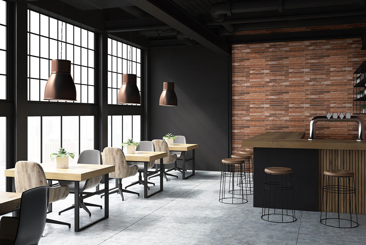 2x18 Brickstone Natural-Look Matte Textured Faux Brick Tile