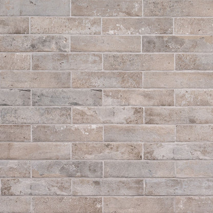 2x10 Brickstone Natural-Look Matte Rough Faux Brick Tile