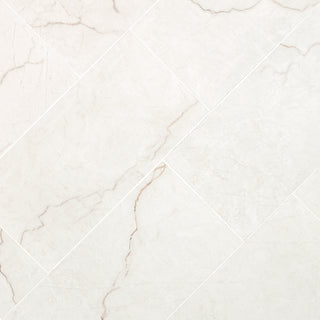 Soft Cream - 12x24 Brighton Marble-Look Matte Smooth Porcelain Tile
