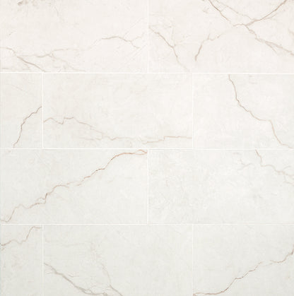 12x24 Brighton Marble-Look Polished Smooth Porcelain Tile