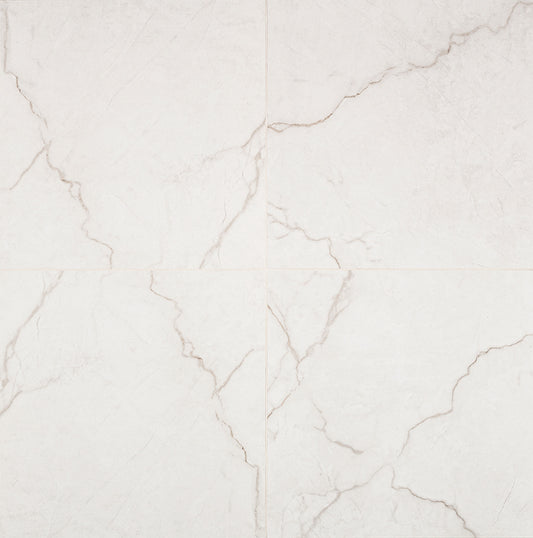 24x24 Brighton Marble-Look Polished Smooth Porcelain Tile