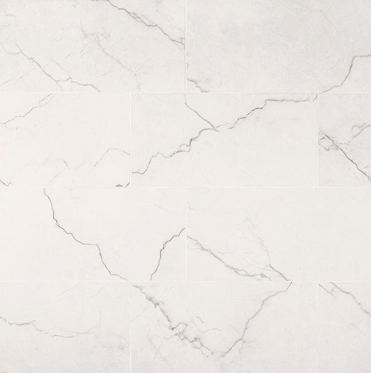 12x24 Brighton Marble-Look Polished Smooth Porcelain Tile