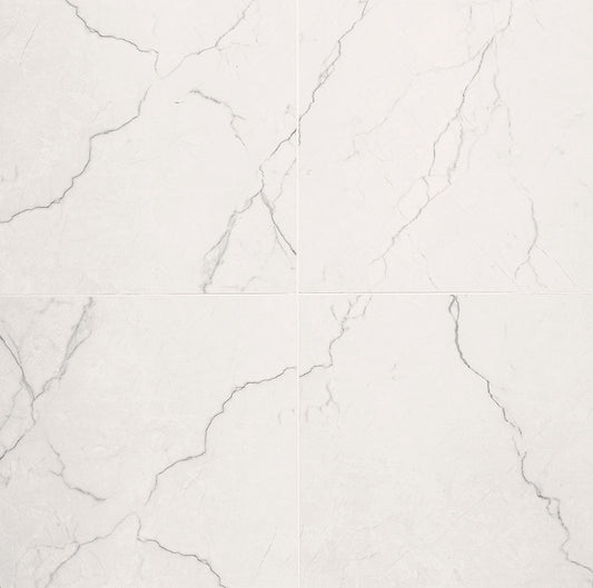 24x24 Brighton Marble-Look Polished Smooth Porcelain Tile