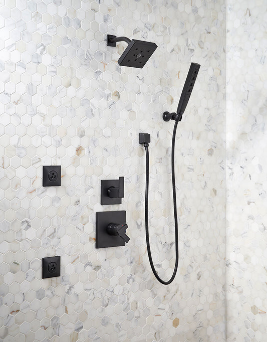 White Gray - 12x12 Calacatta Hexagon Mosaic Mixed-Color Polished Smooth Marble Tile