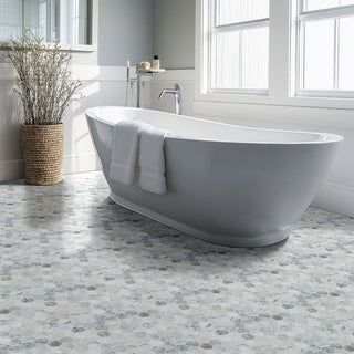Soft Gray - 12x12 Calacatta Hexagon Mosaic Natural-Look Honed Smooth Marble Tile