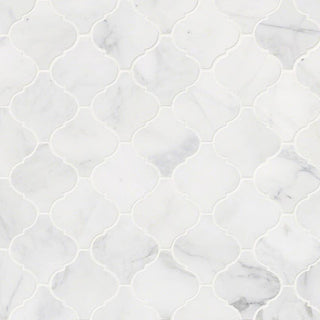 12x12 Calacatta Arabesque Mosaic Natural-Look Honed Smooth Marble Tile