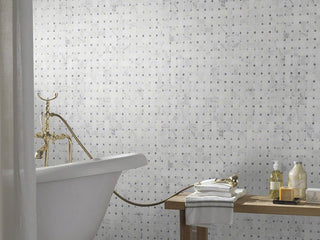 Soft Gray - 12x12 Calacatta Basketweave Mosaic Natural-Look Honed Smooth Marble Tile
