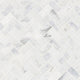 12x12 Calacatta Herringbone Mosaic Natural-Look Honed Smooth Marble Tile