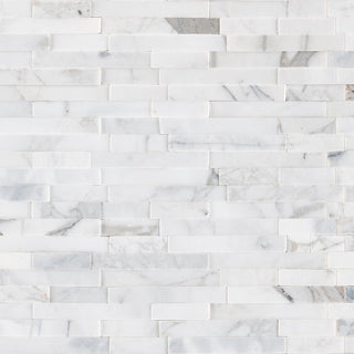 12x12 Calacatta Stacked Mosaic Natural-Look Honed Smooth Marble Tile