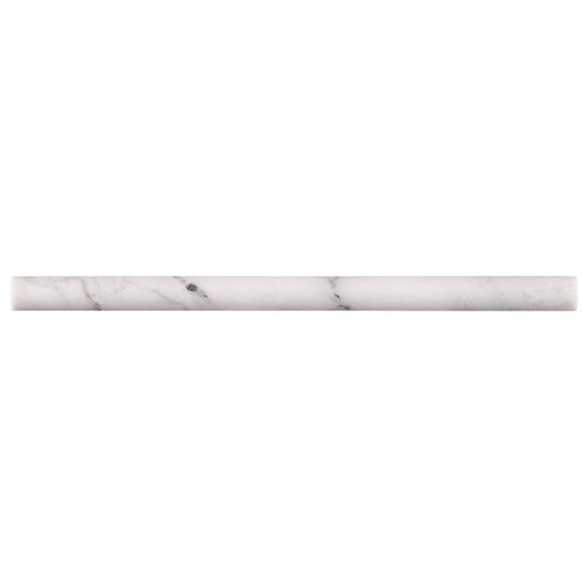 3/4x12 Calacatta Rhombus Pencil Moulding Honed Smooth Marble Tile