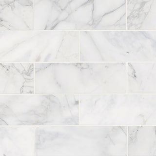 Soft Gray - 4x12 Calacatta Natural-Look Honed Smooth Marble Tile