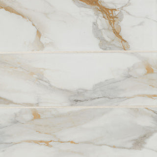 4x12 Callacata Patterned Marble-Look Matte Smooth Porcelain Tile