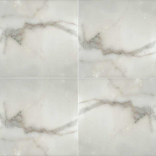12x12 Calacatta Natural-Look Honed Smooth Marble Tile