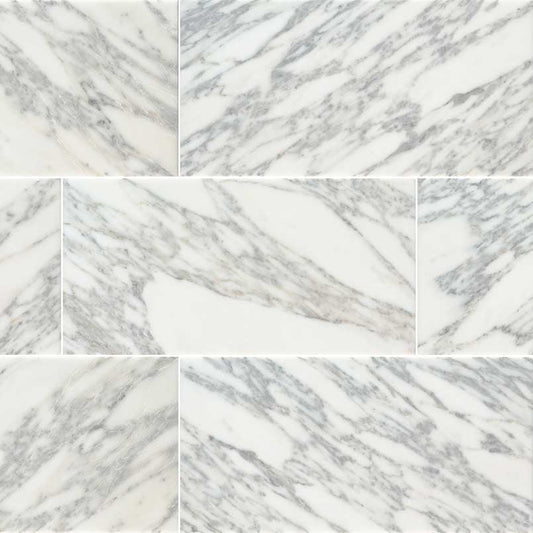 12x24 Calacatta Natural-Look Honed Smooth Marble Tile