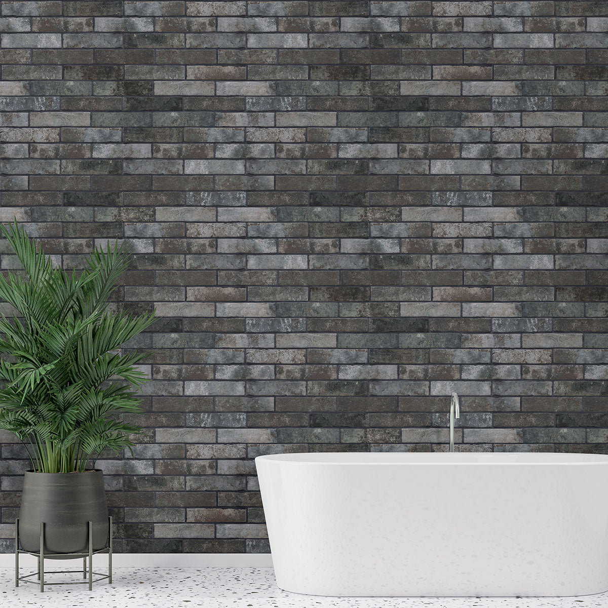Brickstone 2x10 Brickstone Natural-Look Matte Rough Faux Brick Tile – Urban District