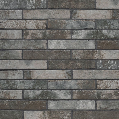 2x10 Brickstone Natural-Look Matte Rough Faux Brick Tile