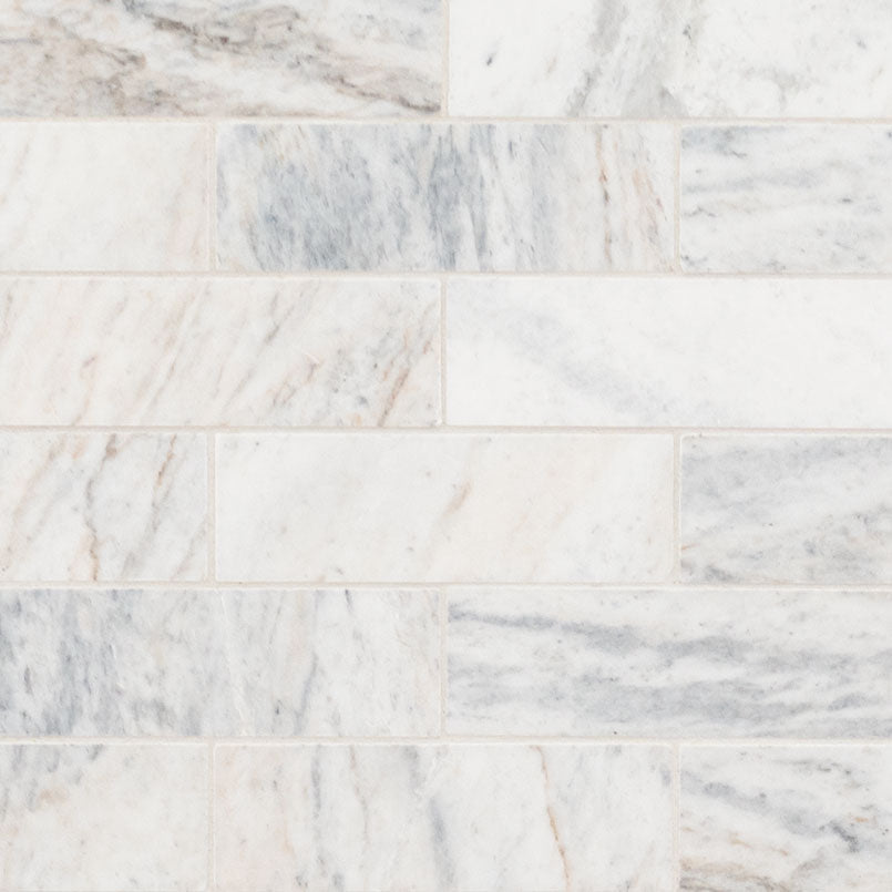2x6 Capri Mosaic Natural-Look Honed Smooth Marble Tile