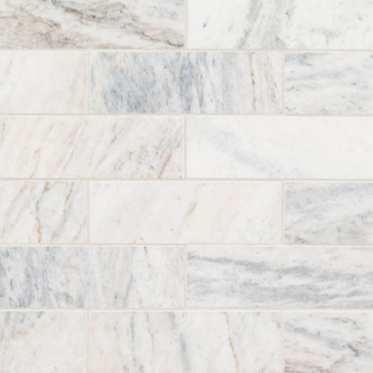 2x6 Capri Mosaic Natural-Look Honed Smooth Marble Tile