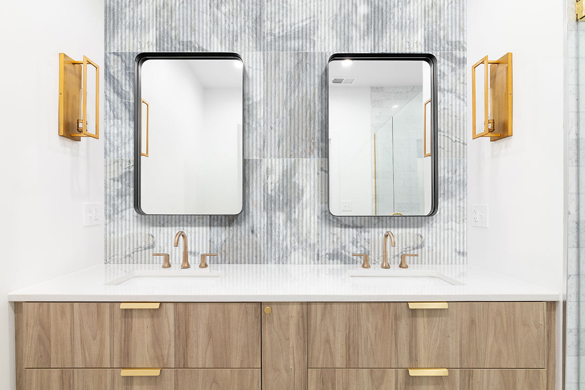 Marble Stone Ribbed Tile 12X24 Not Available Natural-Look Honed 3D Geometric Ribbed Marble Tile ...