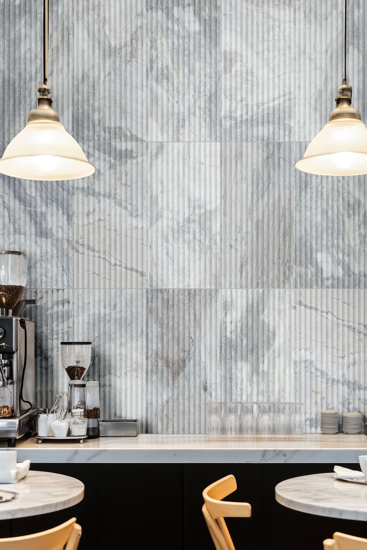 Triangular Ribbed Marble 12X24 Not Available Natural-Look Honed 3D Geometric Ribbed Marble Tile ...