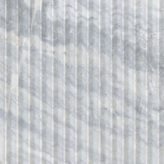 12x24 Natural-Look Honed 3D Geometric Fluted Marble Tile