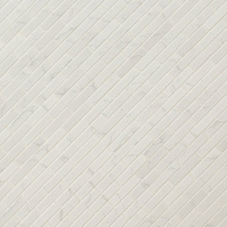 Beige Gray - 1x4 Carrara Mosaic Marble-Look Matte Brick Pattern Smooth Porcelain Tile