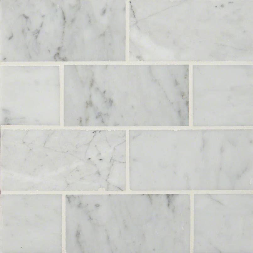3x6 Carrara Natural-Look Polished Smooth Marble Tile