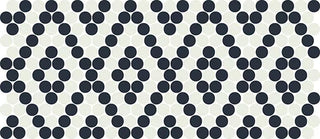 10x22 Keystones Circle Penny Round Diamond Mosaic Mixed-Color Matte Smooth Porcelain Tile