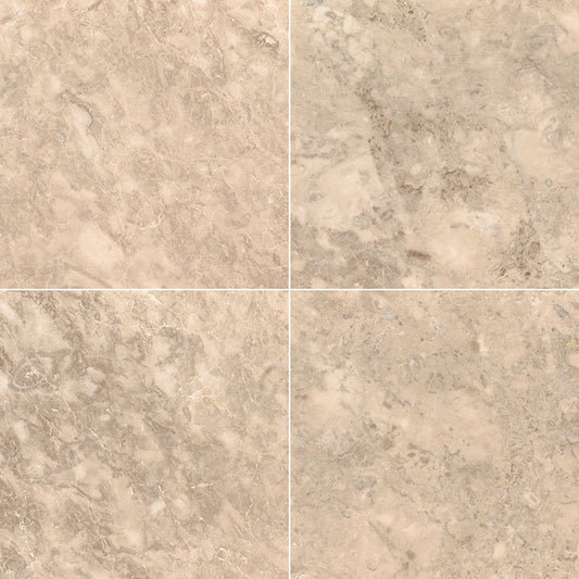 12x12 Crema Intense Veining Natural-Look Polished Polished Marble Tile
