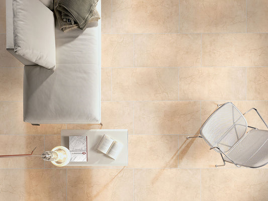 12x24 Aria Cremita Stone-Look Polished Smooth Porcelain Tile