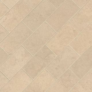 Beige Cream - 2x4 Aria Cremita Mosaic Stone-Look Polished Smooth Porcelain Tile