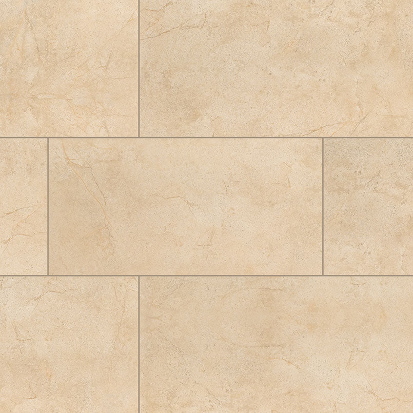 12x24 Aria Cremita Stone-Look Polished Smooth Porcelain Tile
