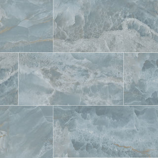 24x48 Biotite Storm Marble-Look Polished Smooth Porcelain Tile