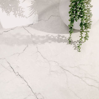 Soft Cream - 2x2 Brighton Hexagon Mosaic Marble-Look Polished Smooth Porcelain Tile