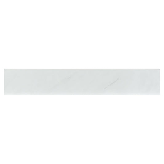 3x18 Aria Ice Stone-Look Polished Smooth Porcelain Bullnose Tile