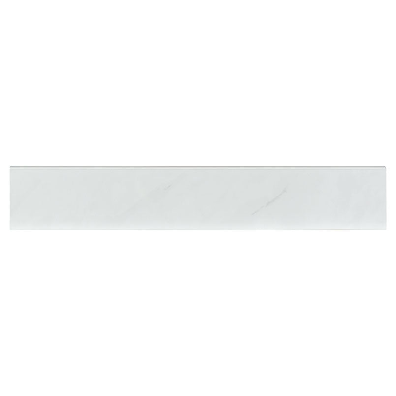 3x18 Aria Ice Stone-Look Polished Smooth Porcelain Bullnose Tile