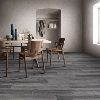 Charcoal Gray - 8x40 Belmond Wood-Look Matte Smooth Ceramic Tile