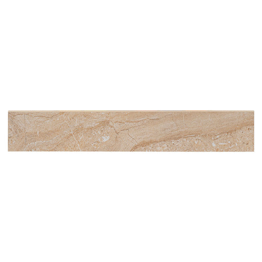 3x18 Aria Oro Bullnose Stone-Look Polished Smooth Porcelain Tile