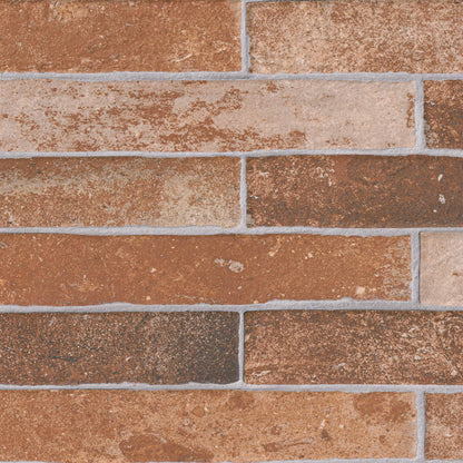 2x18 Brickstone Natural-Look Matte Textured Faux Brick Tile