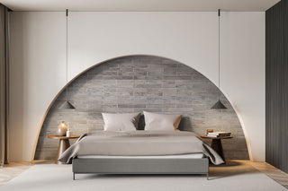 Taupe Gray - 2x18 Brickstone Natural-Look Matte Textured Faux Brick Tile